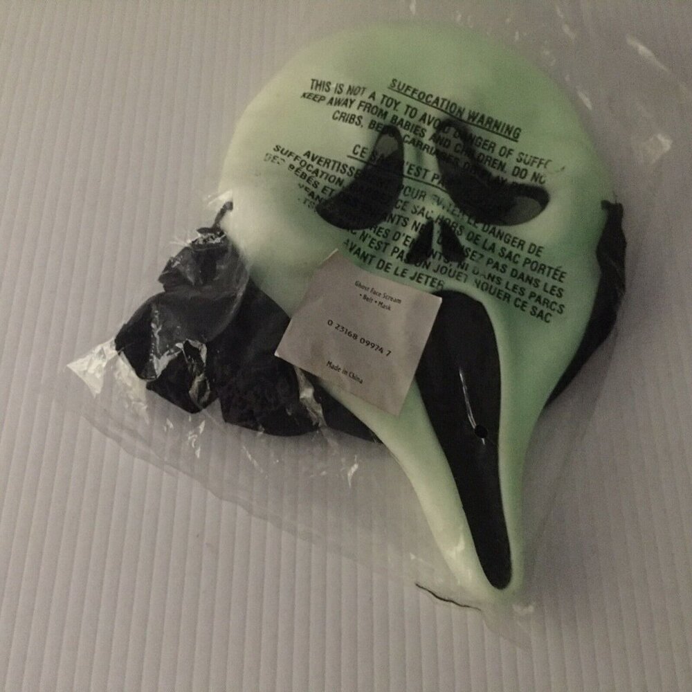 Vintage Scream Ghost Face Mask Glow In The Dark Easter Unlimited 9974 NO HOOD
